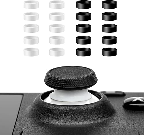 Paquete de 20 protectores de joystick compatibles con Steam Deck, Xbox, PS4, PS5, Switch, accesorios de controlador (10 negro 10 blanco)