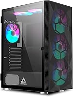 Vista 1 de Montech X3 Mesh, 6 ventiladores - 3X 140mm & 3X 120mm Ventiladores fijos con iluminación RGB, carcasa ATX de media torre para PC Gaming, USB 3.0