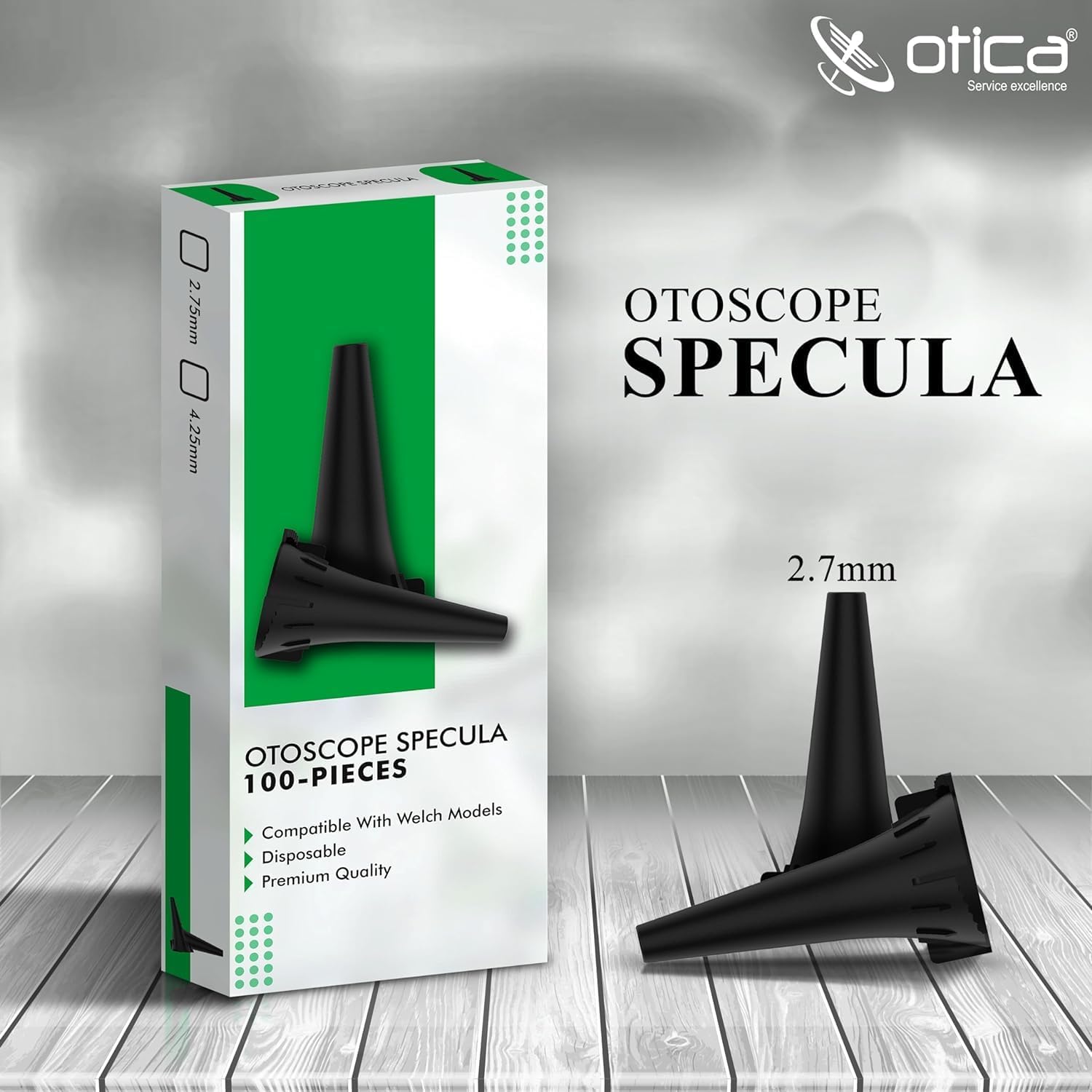 Espéculo de oreja desechable de 2,75 mm para otoscopios W-e-l-c-h compatible con todos los otoscopios de espéculos de otoscopio universal W-E-L-c-h-A-l-y-n (2,75 mm, 500 unidades)