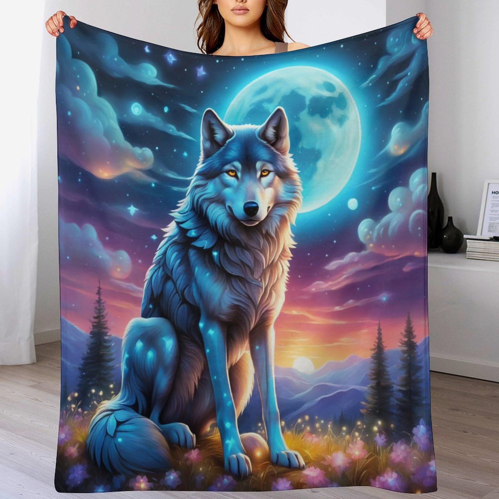 Ggjjtt Wolf-1 Wolf Blanket Ultra-Soft Micro Fleece Blanket Soft And Warm Blanket Anti-Pilling Throw Blanket For Adults & Kids 150×200Cm