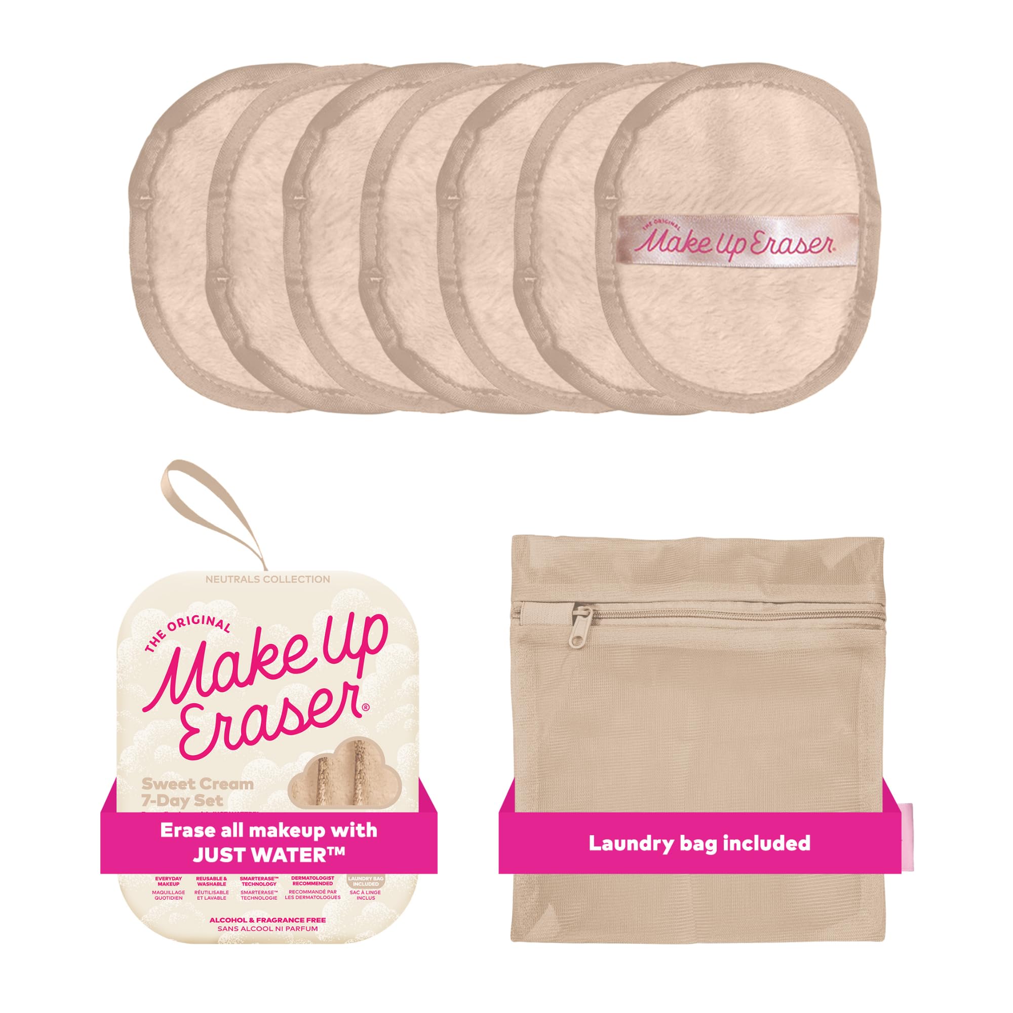 The Original Makeup Eraser, 7-Day Set, Erase All Makeup with Just Water, Including Waterproof Mascara, Eyeliner, Foundation, Lipstick, Sunscreen, and More! 7ct