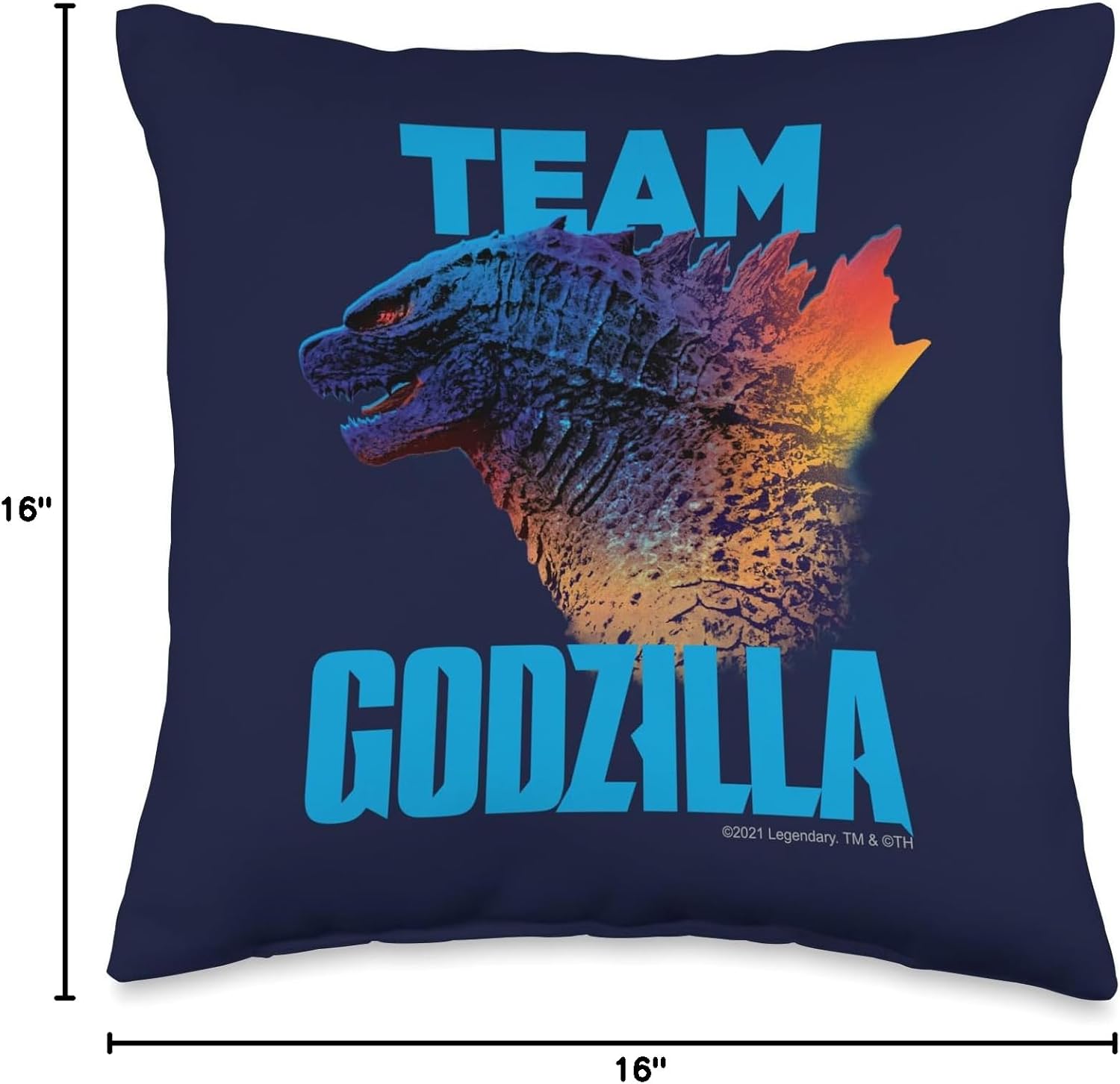 Godzilla vs Kong - Official Team Godzilla Neon Throw Pillow