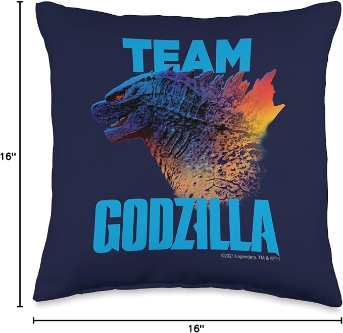Godzilla vs Kong - Official Team Godzilla Neon Throw Pillow miniatura 2