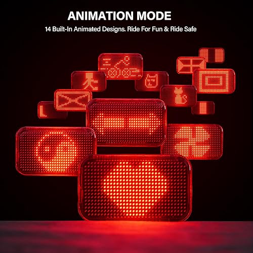 Miniatura 5 de Luz trasera LED recargable por USB con detección de freno, encendidoapagado automático, animación y velocidad en vivo y Peloton 3 modos, pantalla