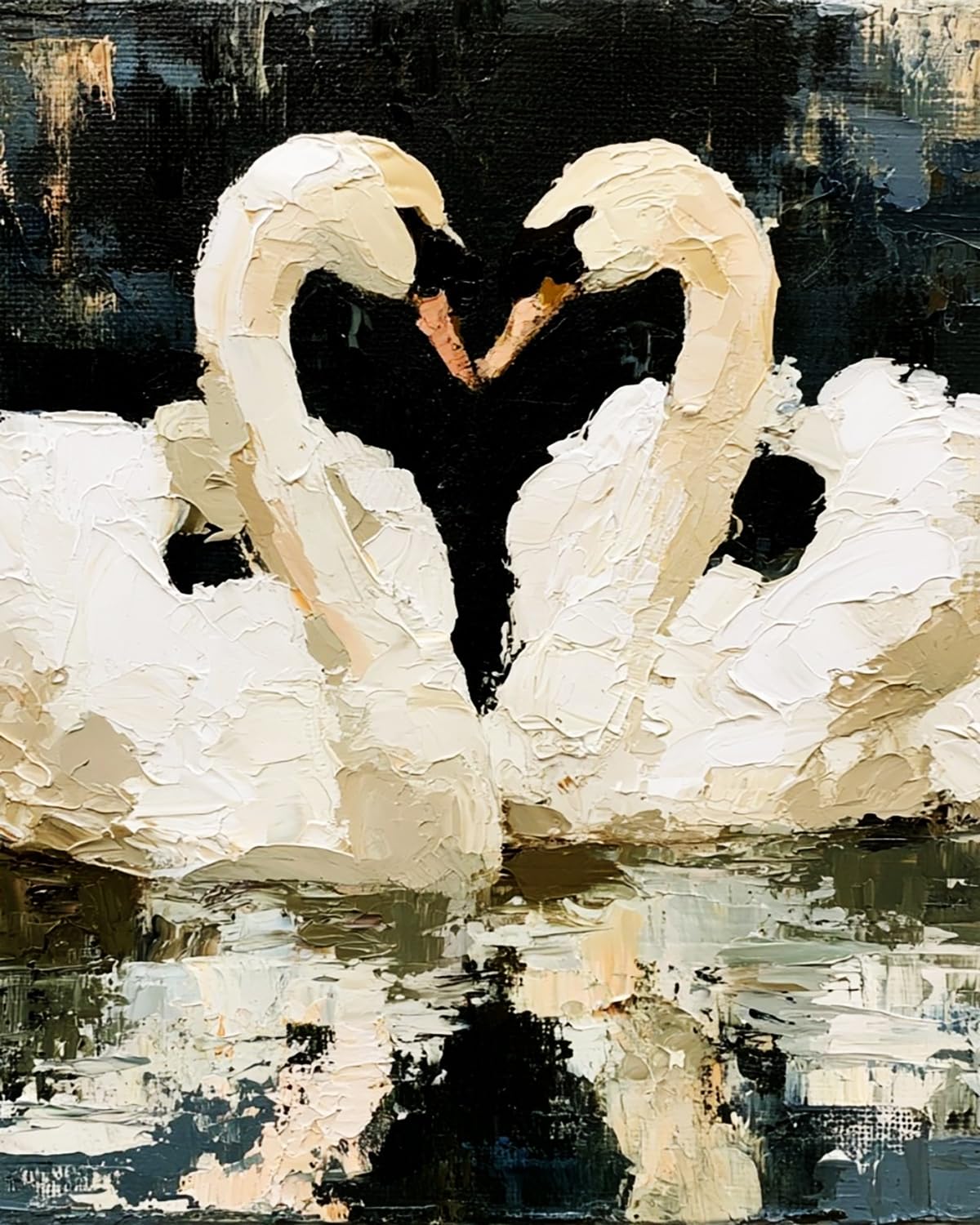 LIUBAISHI Paint by Numbers Kit for Adults – 16x20 Inch | DIY Oil Painting for Home Wall Decor, Relaxing Craft Set, Gift for Adults with Acrylic Paints-Swan Love