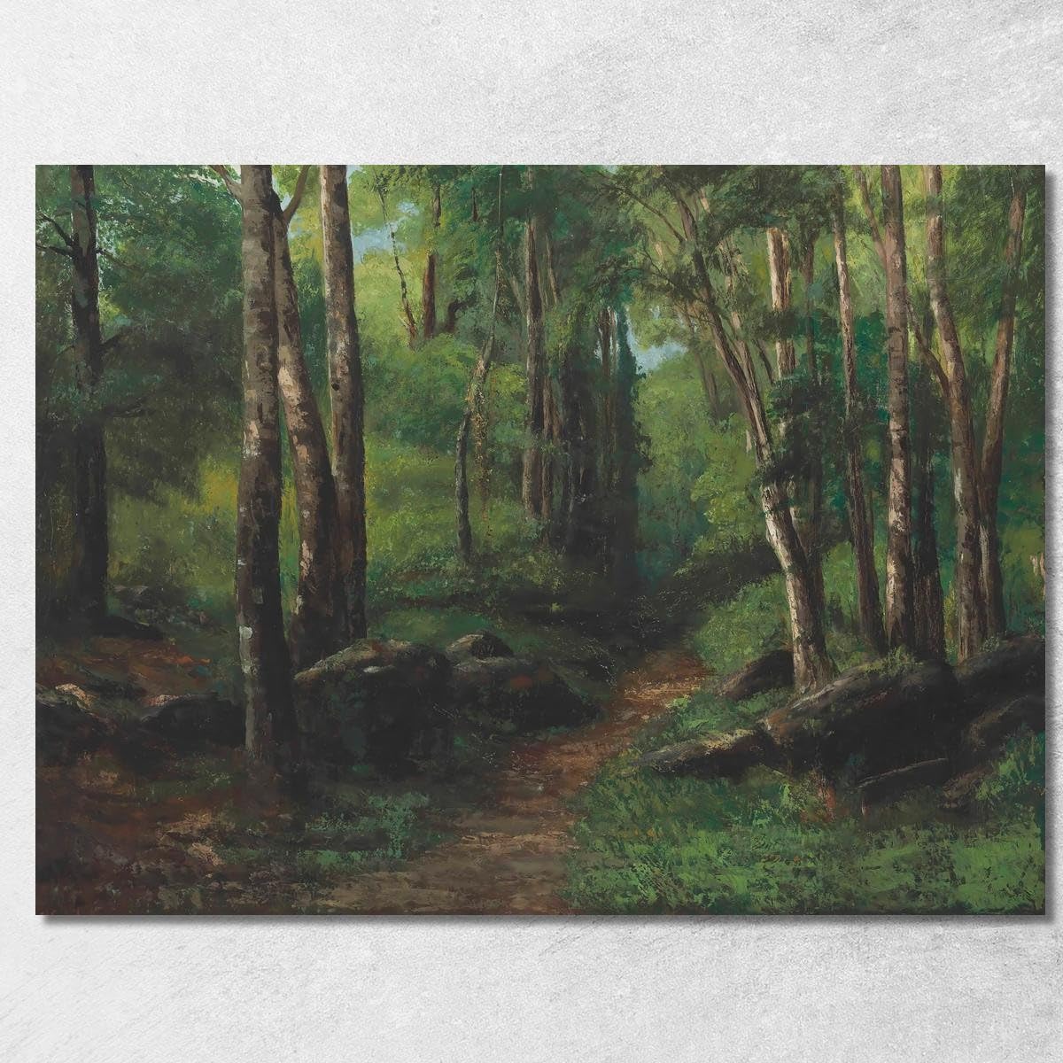 Tableau forêt Gustave Courbet cg124 | Toile imprimée encadrée grand format 130x90