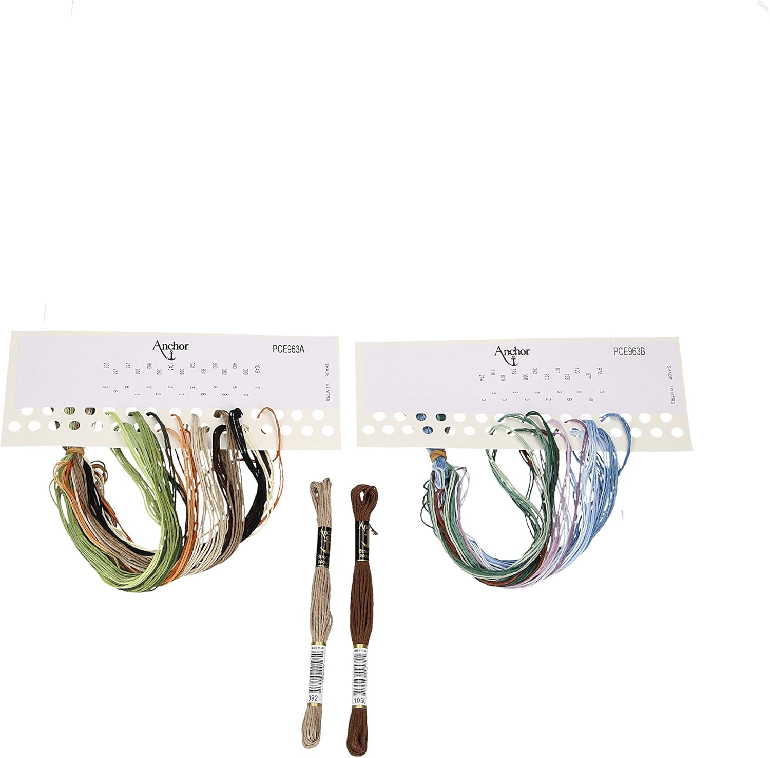 Anchor Counted Cross Stitch Kit: Essentials: Elephants, 23 x 18cm, Multi-Colour