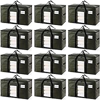 Vista 35 de TAILI - Bolsas de mudanza extra grandes, paquete de 4 bolsas negras resistentes para almacenamiento con ventana visible, asas envolventes