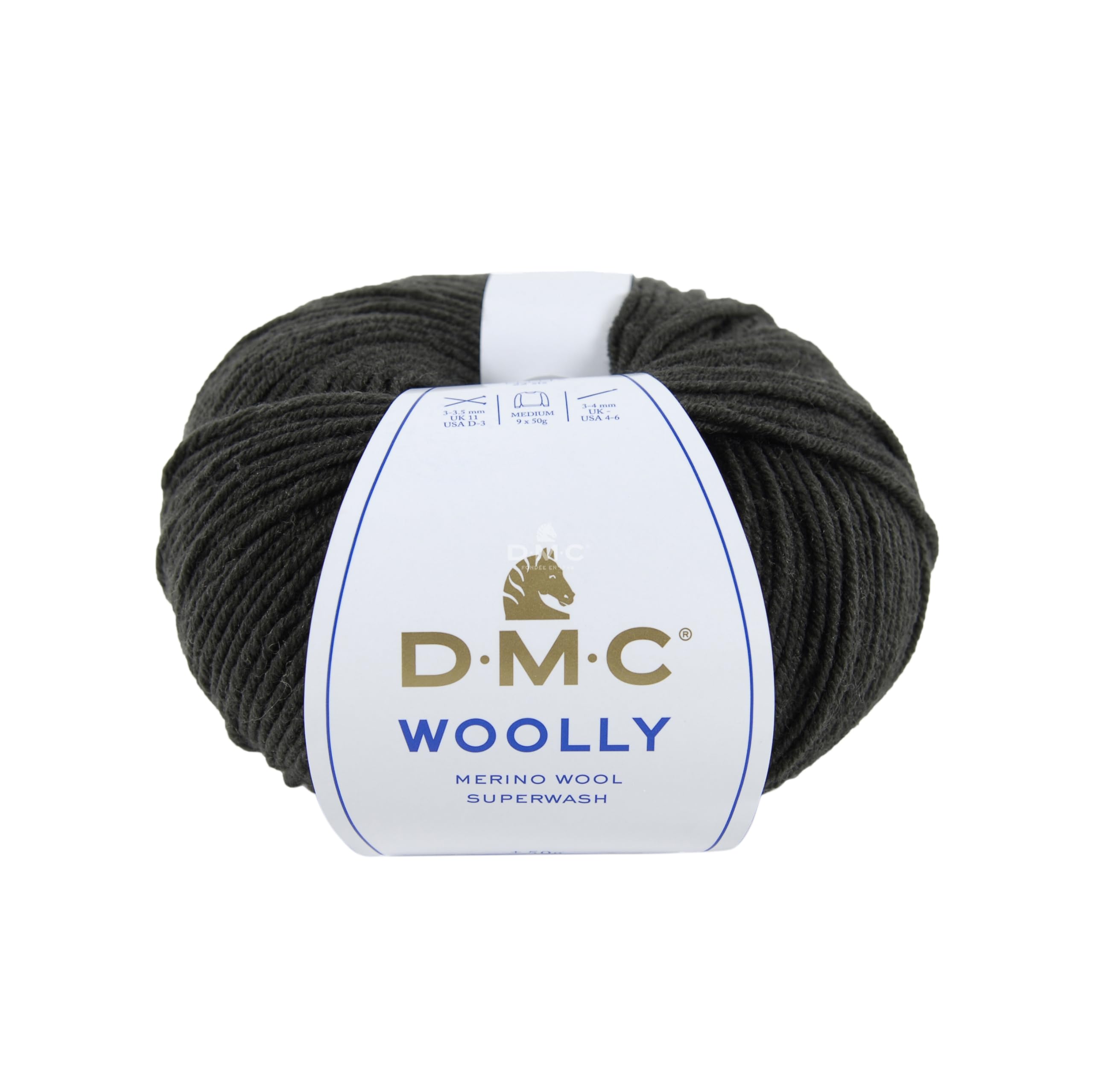 DMC Woolly Merino Yarn, Colour (123), Dark Blue, 50g, 12 x 12 x 7 cm