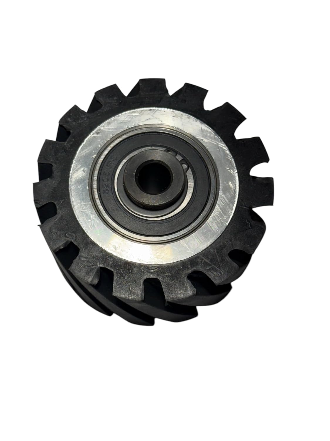 4" Serrated Rubber Contact Wheel with Two Heavy-Duty Bearing 6205 RS. Belt Grinder Replacement Parts. Belt Grinder Contact Wheel. Belt Sander