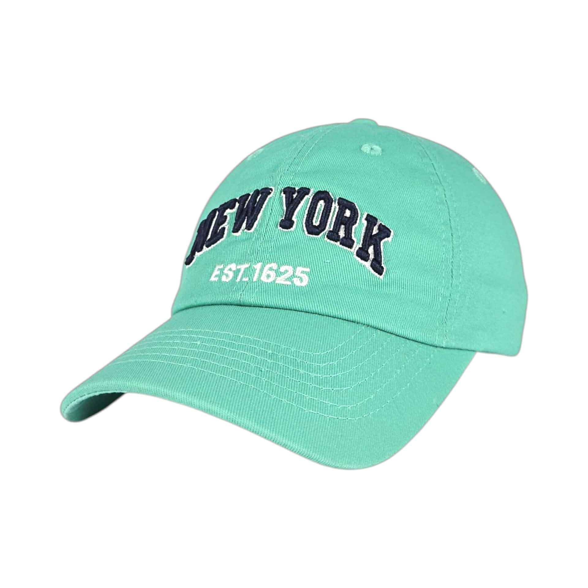 E BY ELIDAN NY Dad Hat, New York EST.1625 Cotton Baseball Cap Women & Men Adjustable metal buckle strap; breathable unstructured low-profile fit, lightweight & packable, unisex vintage everyday style