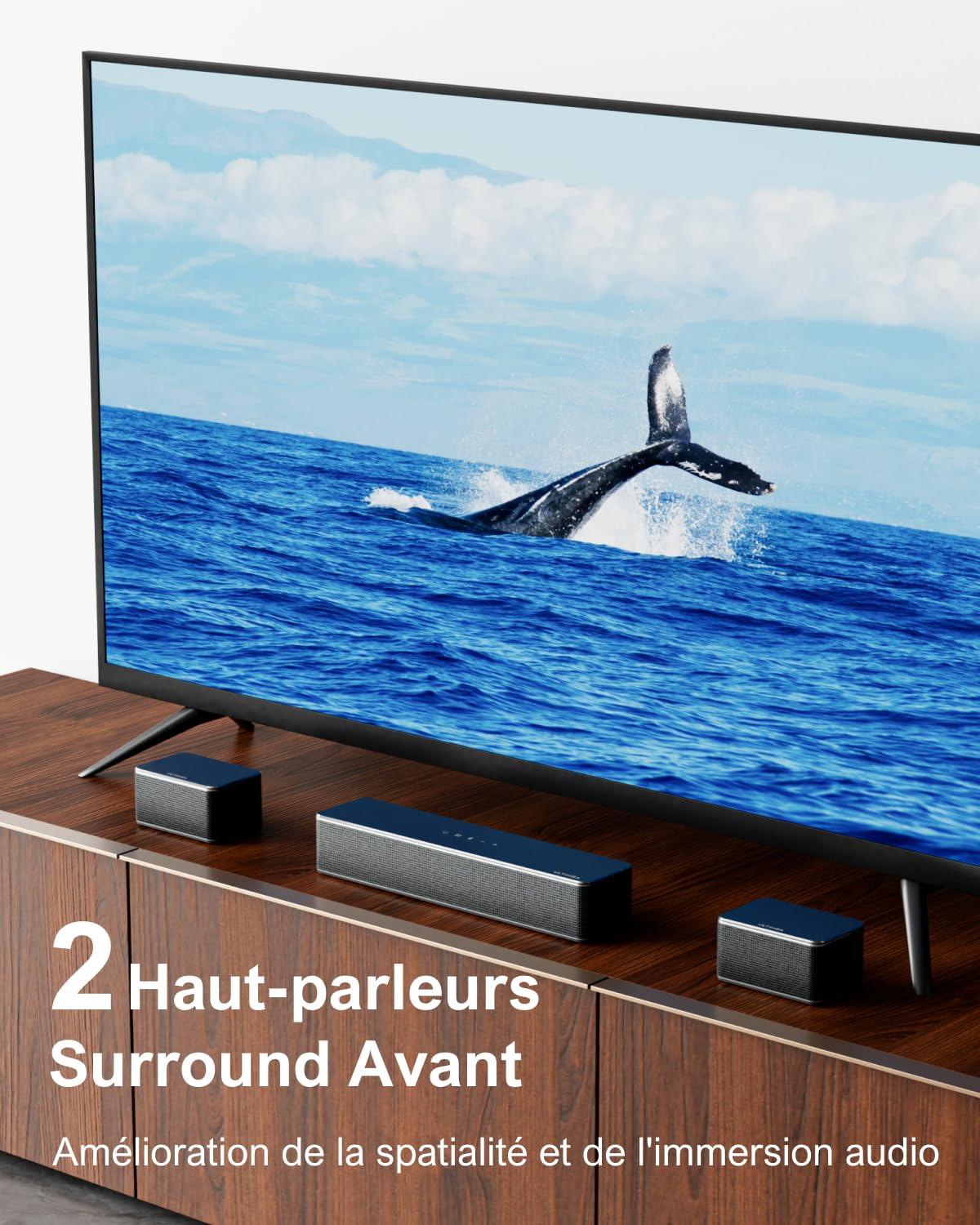 ULTIMEA Barre de Son 7.1 avec Son Surround Virtuel, avec 8 Haut-Parleurs Haute Performance, Subwoofer sans Fil 6,5", Appli Intelligente, Home Cinéma, Poseidon D70