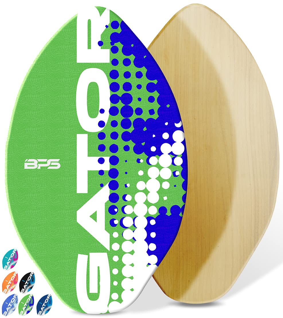 BPS 'Gator' Skimboards with Colored EVA Grip Pad and High Gloss Clear