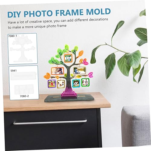 Miniatura 9 de Abaodam 4 juegos de marcos de fotos de árbol grande, molde de silicona para escritorio, marcos de fotos para oficina, moldes de joyería, molde de