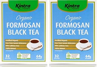 Kintra Foods Organic Formosan Herbal Black Tea 32 Teabags, 64 g (Pack of 2)