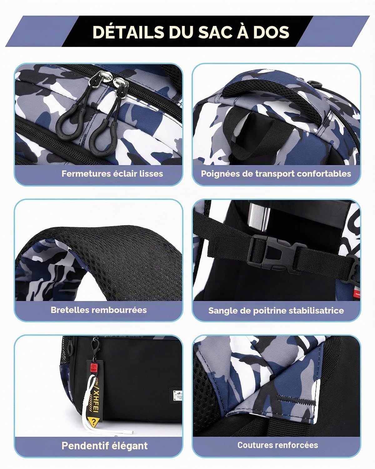 Amythe Cartable à Roulettes Garçon - Sac à Dos Scolaire Garçon avec Chariot Détachable pour Collège Lycée, Compartiment Ordinateur 15,6 Pouces, 6 Roues, Pour L'école Loisirs -Noir
