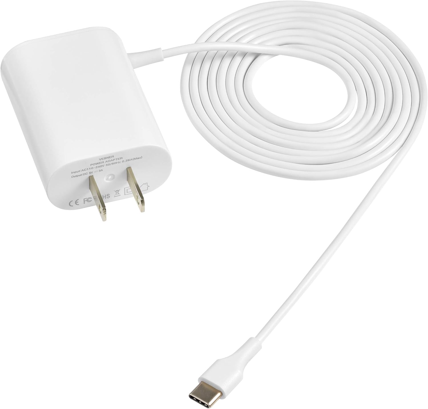 6ft Power Adapter Compatible with Google Mesh Home WiFi System Power Cable - USB Type C (1 Pack)