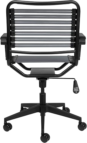 Miniatura 5 de Laura Davidson Furniture Silla para tareas de oficina, con correas elásticas planas, rodante, altura ajustable y reposabrazos de poliéster, acero