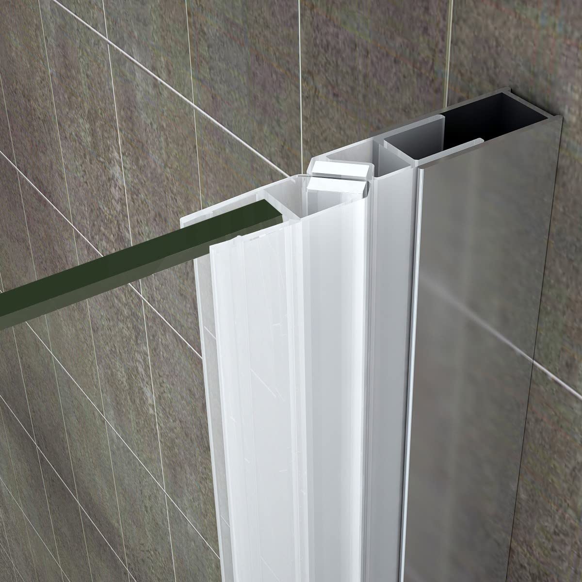 MONA Porte de douche pliante H 195 cm largeur réglable de 68 à 72 cm verre transparent