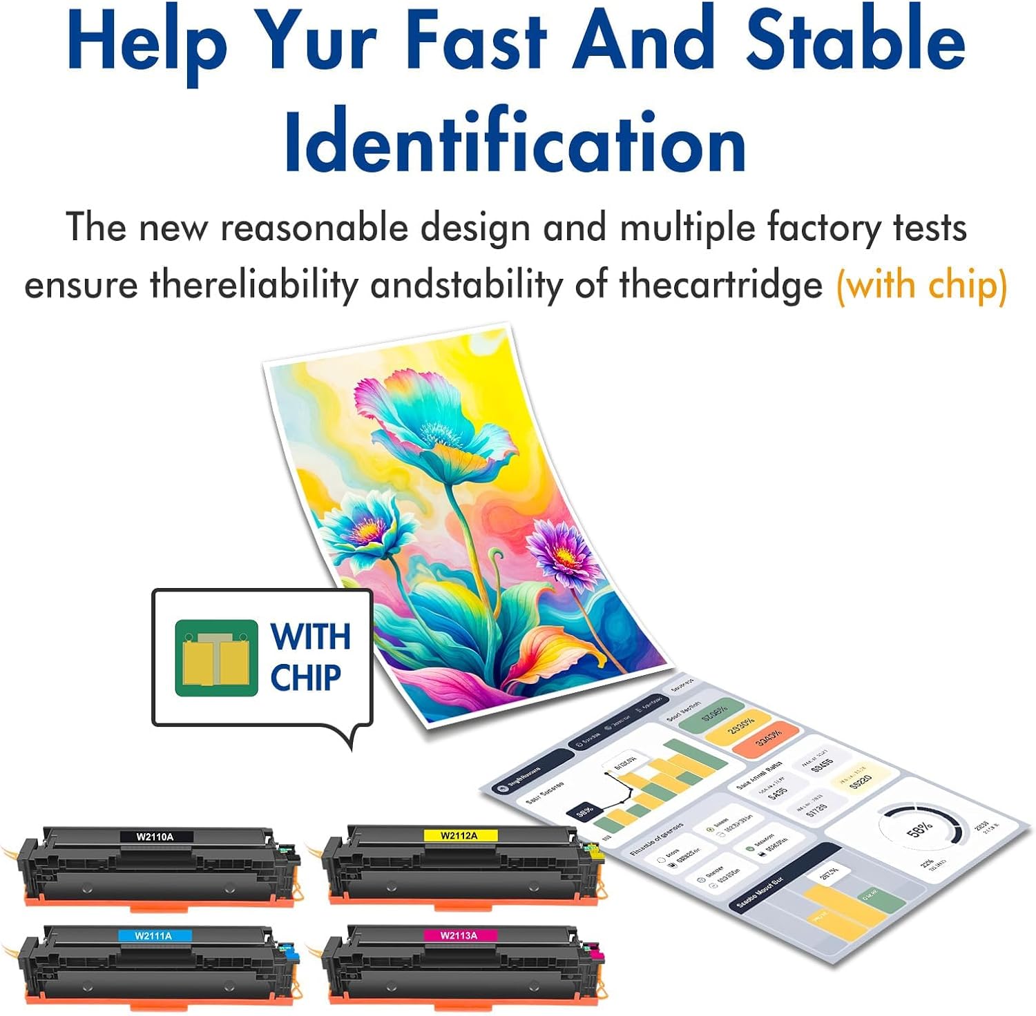 206A Toner Cartridges Color Laser Jet Pro MFP M283fdw Compatible with W2110A 206A 206X Toner Cartridges Set (with Chip) for Color Pro MFP M283cdw M283fdw M283fdn M255dw M255nw Printer Ink