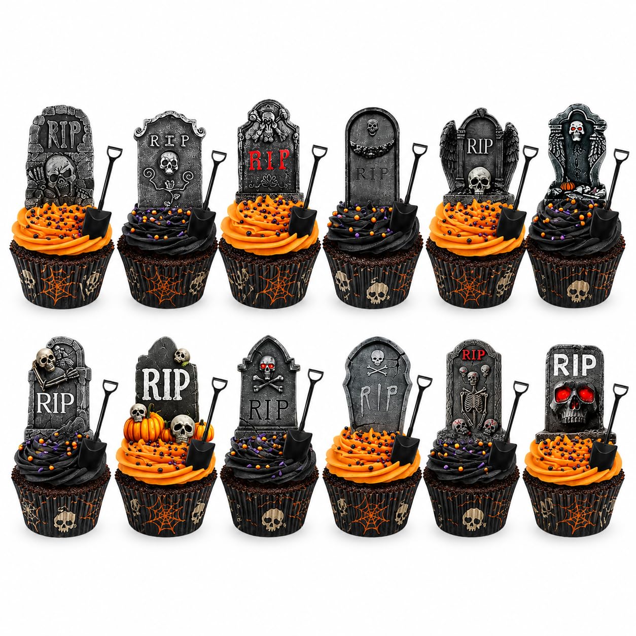 Luxorielle 24-piece Halloween cake decoration, cake shovel