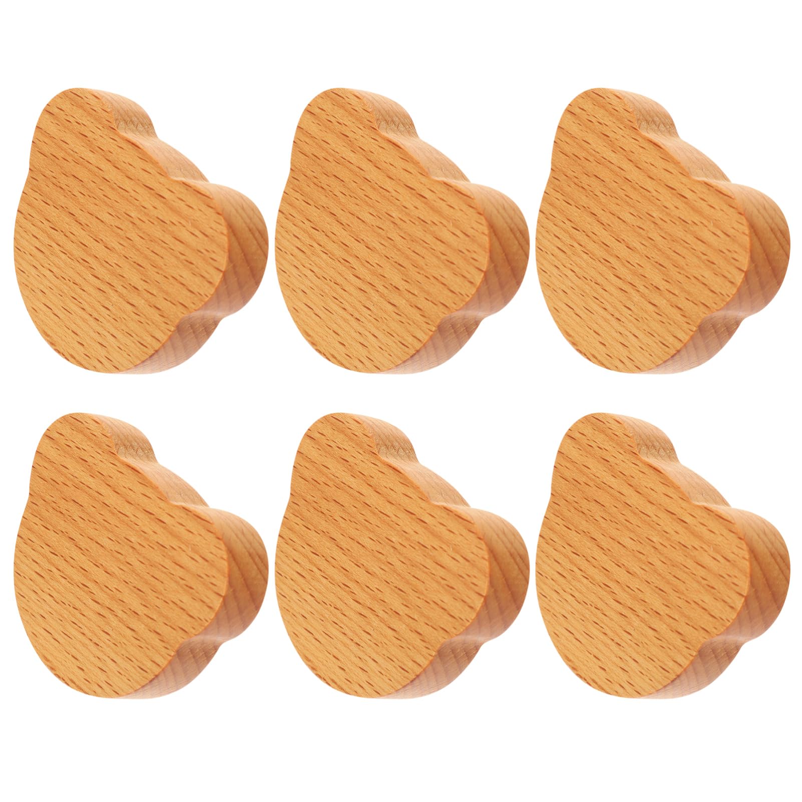 jojofuny Boutons De Meubles En Bois Ours Poignées De Tiroir En Bois Cartoon Robuste Pour Armoires Et Commodes Lot De 6 Pièces Installation Vis Mobilier Garçon Et Filles