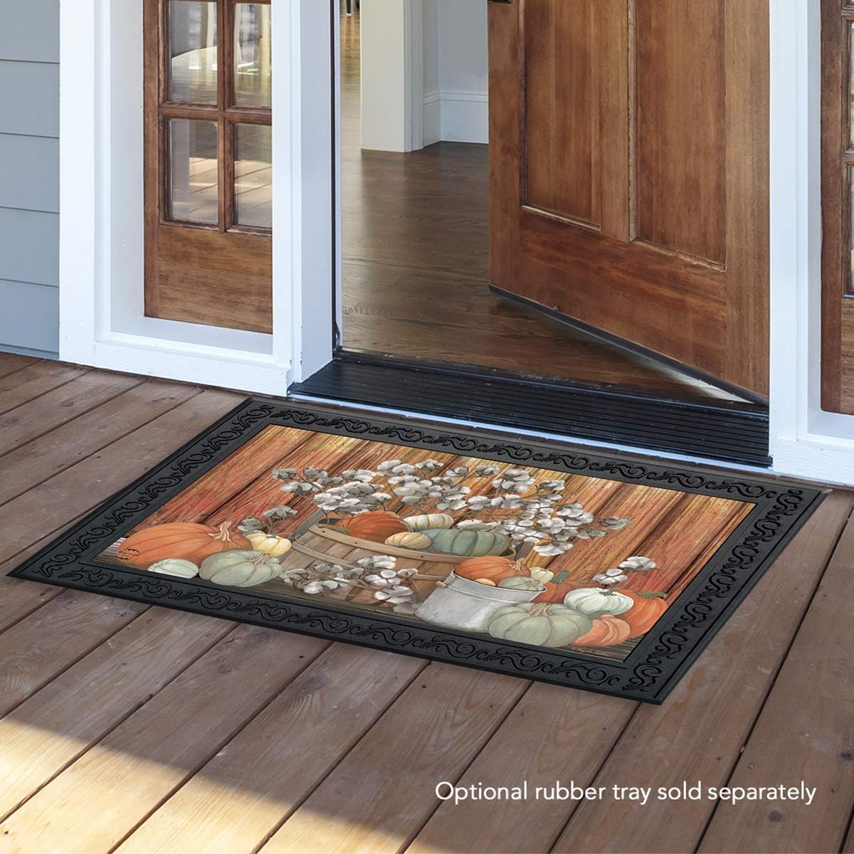 Briarwood Lane Pumpkins and Willows Autumn Doormat Primitive Fall Indoor/Outdoor 30 x 18