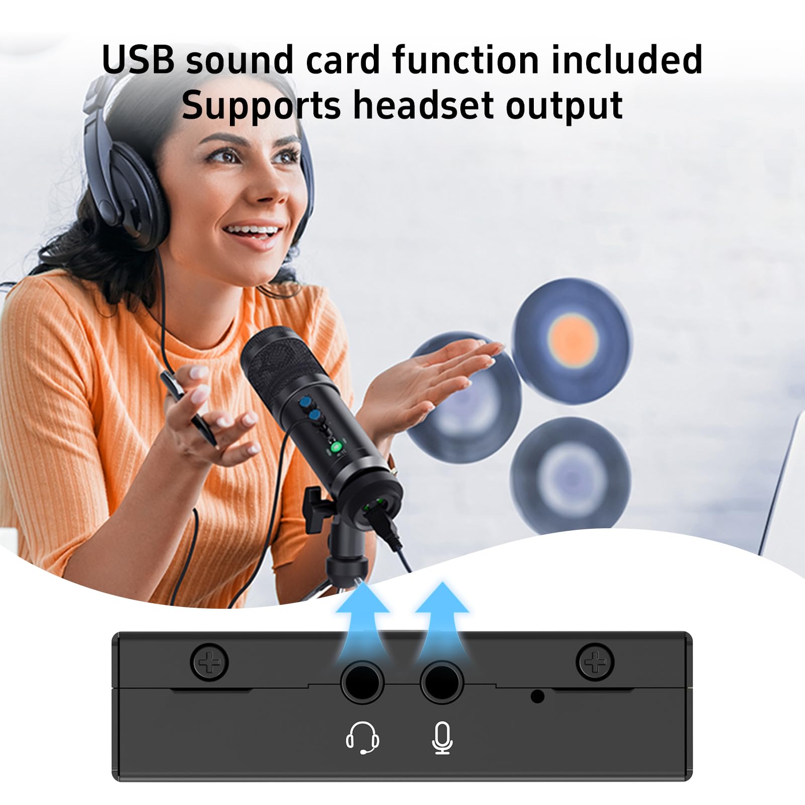 USB 3.2 Switch for 4 Computers 2 USBC+2 USBA 10Gbps Inputs, Share 1 USBC+3 USBA Peripherals Like Mouse Keyboard Printer Scanner,Come with 3.5mm Mic Headphone Jack, 4 Cables & Controller