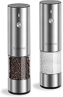 Vista 12 de Juego de molinillo eléctrico de sal y pimienta, recargable por USB, molinillo automático de sal y pimienta con molienda ajustable, saleros Negro