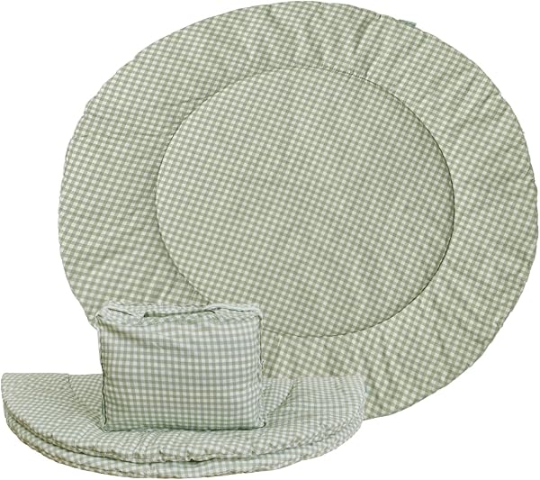 molis&co - Tappeto Gioco Bambini e Neonati 100x5cm - Tappeto Morbido Bambini - Tappeto Gioco Neonato Pieghevole, Reversibile e Lavabile - 100% Cotone (OEKO-TEX 100) - Min Tea - 1