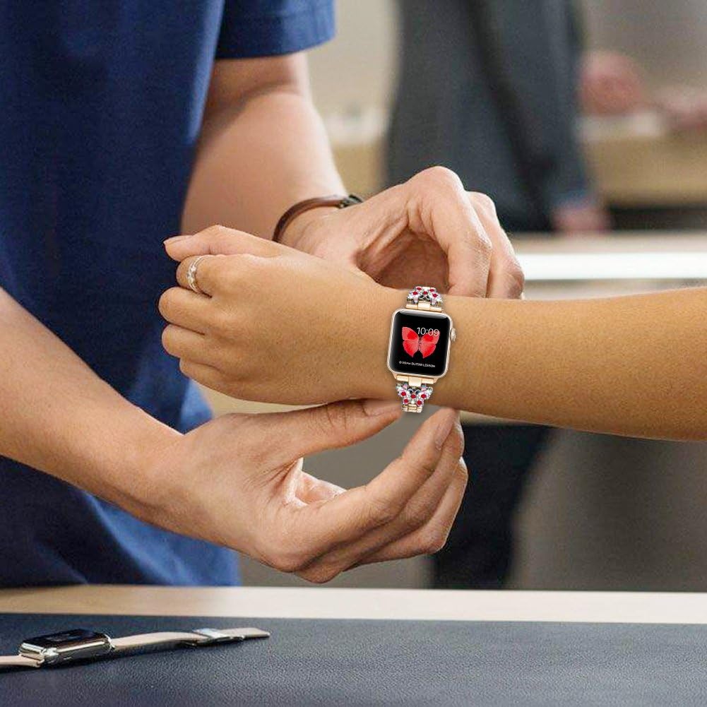 Prоduсt Dеаl SHGM Bling Band Compatible with Apple Watch Band 42mm 44mm Watch SeriesSE/7/6/5/4/3/2/1/SE, Diamond Rhinestone Stainless Steel Metal Wristband Strap (Rose Gold 42/44mm and White Diamond) Amаzоn Crаzу 🔥 Dеаlѕ SHGM Bling Band Compatible with Apple Watch Band 42mm 44mm Watch SeriesSE/7/6/5/4/3/2/1/SE, Diamond Rhinestone Stainless Steel Metal Wristband Strap (Rose Gold 42/44mm and White Diamond)