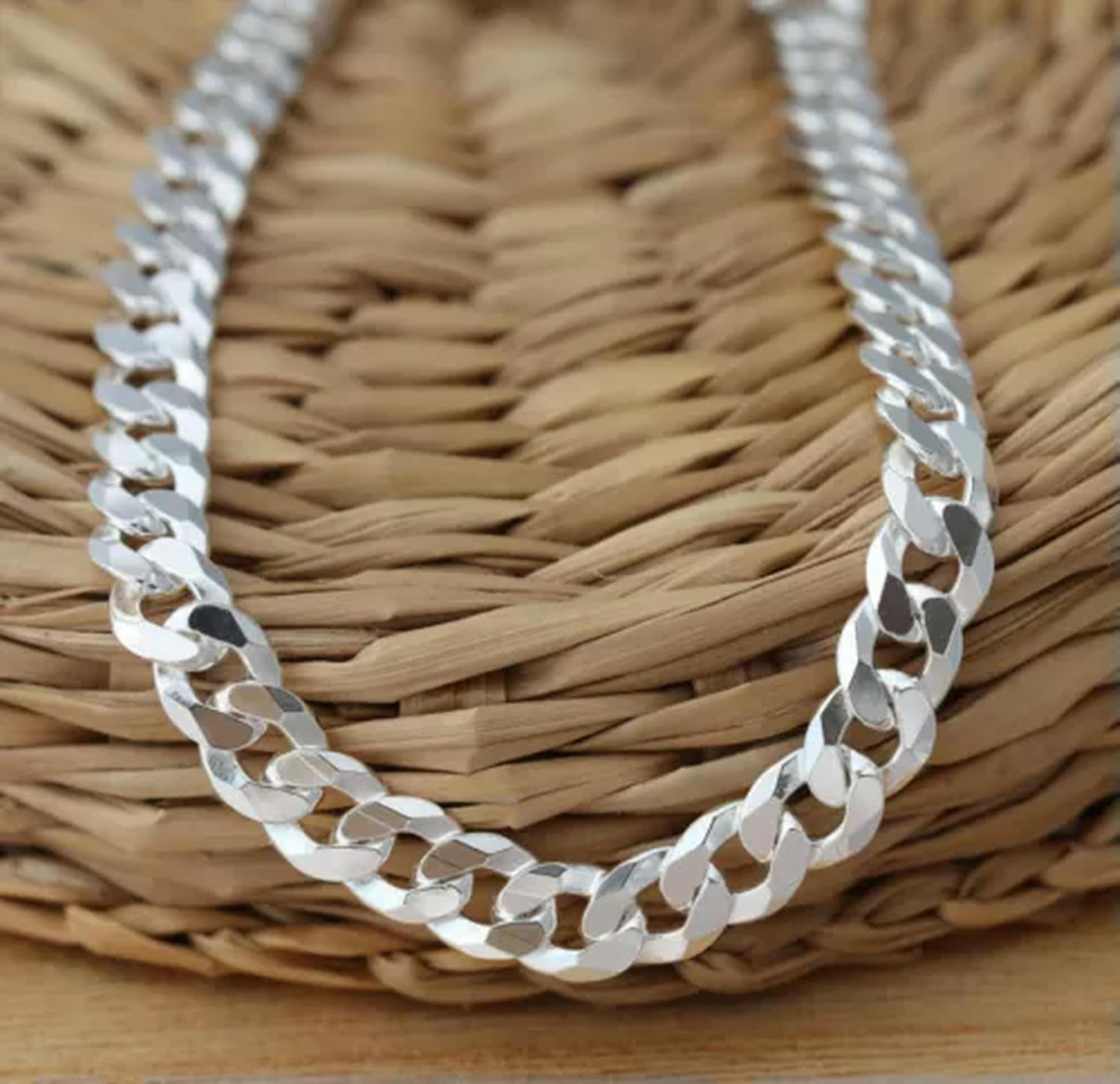 925 Silver 6mm Curb Bracelet Italian Made Various Length UK ed-7.5 Inch (19cm)