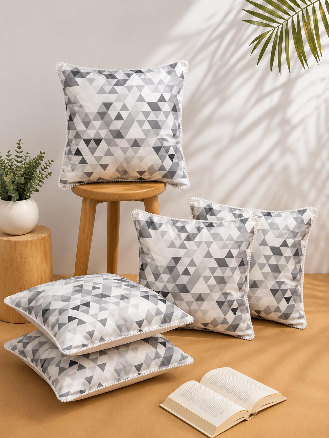 Premium Printed Velvet Cushion Cover 16x16 Inch | Soft Decorative Sofa Throw Pillow Cover with Hidden Zipper | Modern Square Cushion Cover for Living Room, Bedroom & Home Décor (Pack of 5)-image-25