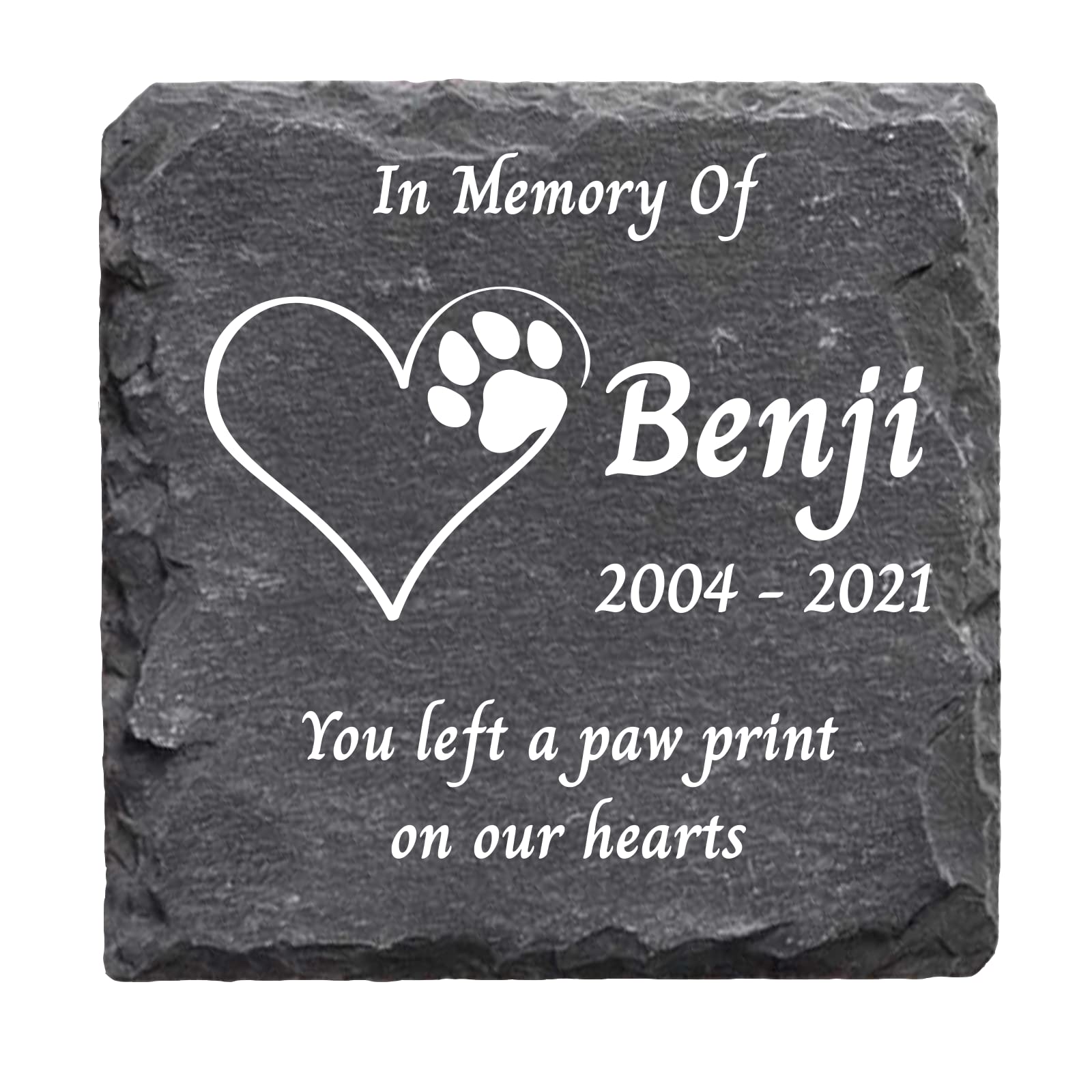 You Personalise Personalised Memorial Plaque for Pet Dog 100mm square slate with optional display stand