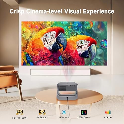 Miniatura 4 de 【Soporte oficial de Google TV/1500 ANSI/4K】Proyector de TV inteligente con WiFi y Bluetooth, proyector portátil nativo 1080P, enfoque automático y