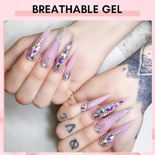 Miniatura 8 de Makartt Pegamento de diamantes de imitación para uñas, pegamento de uñas de gel para uñas 3D, pegamento de diamantes de imitación súper fuerte para