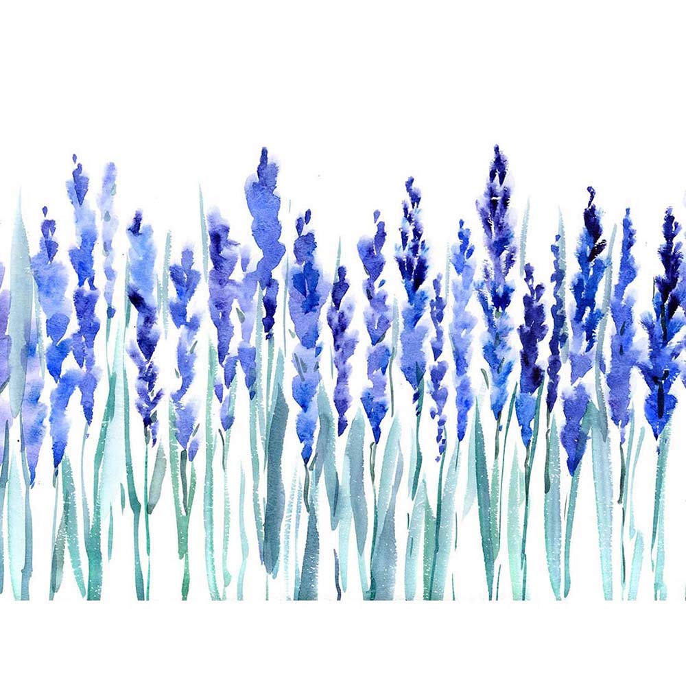 Wee Blue Coo Flowers Lavender Watercolour Art Print Poster Wall Decor 12X16 Inch