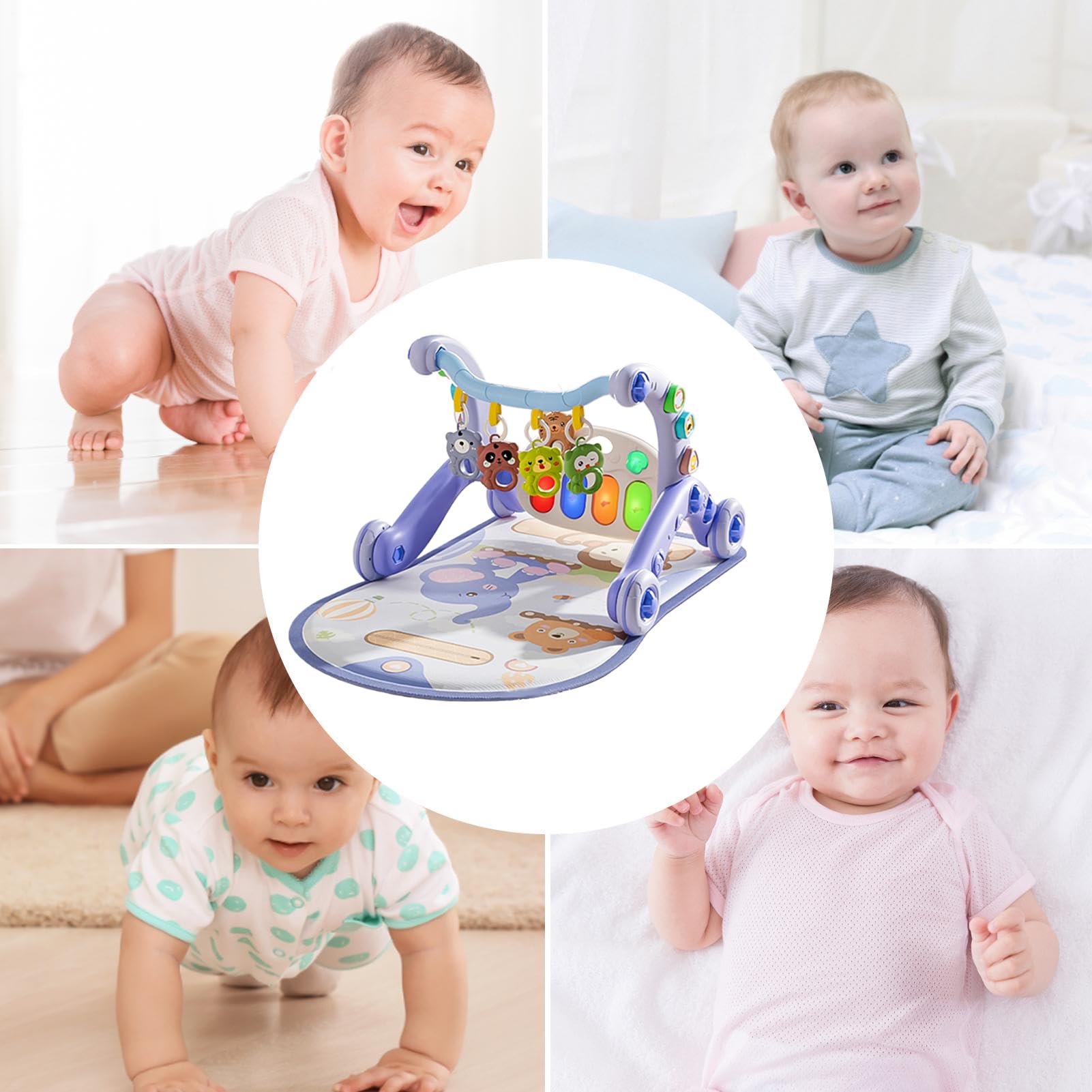 Alfombra para Bebé En Suelo - Alfombra Musical Sensorial Con Texturas | Alfombra Antideslizante Desarrollo Motriz Fino, Juguetes Interactivos para Guardería Y Hogar Infantil Estera