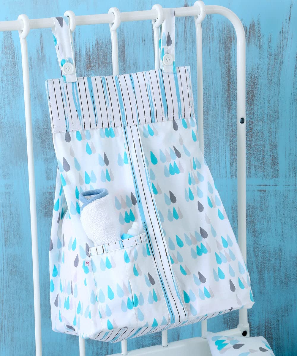 MomzJoy Raindrops Diaper Stacker For baby Made of 100% Organic Cotton Fabric-image-8