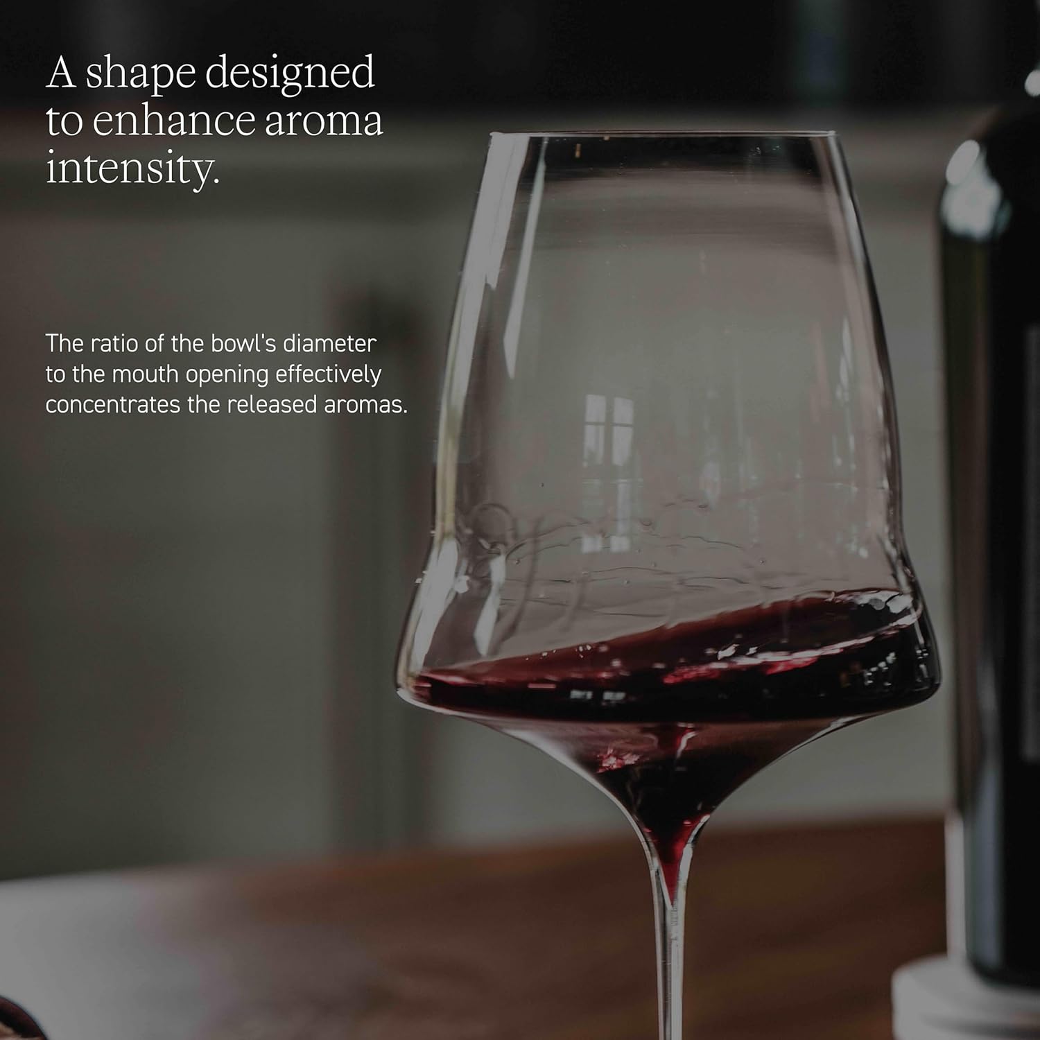 Josephinenhütte® JOSEPHINE N° 3 Red Wine Glasses [THE GLASS FOR CONNOISSEURS] – handcrafted & mouth-blown – set of 2 for full-bodied red wine – functional design for intense aroma