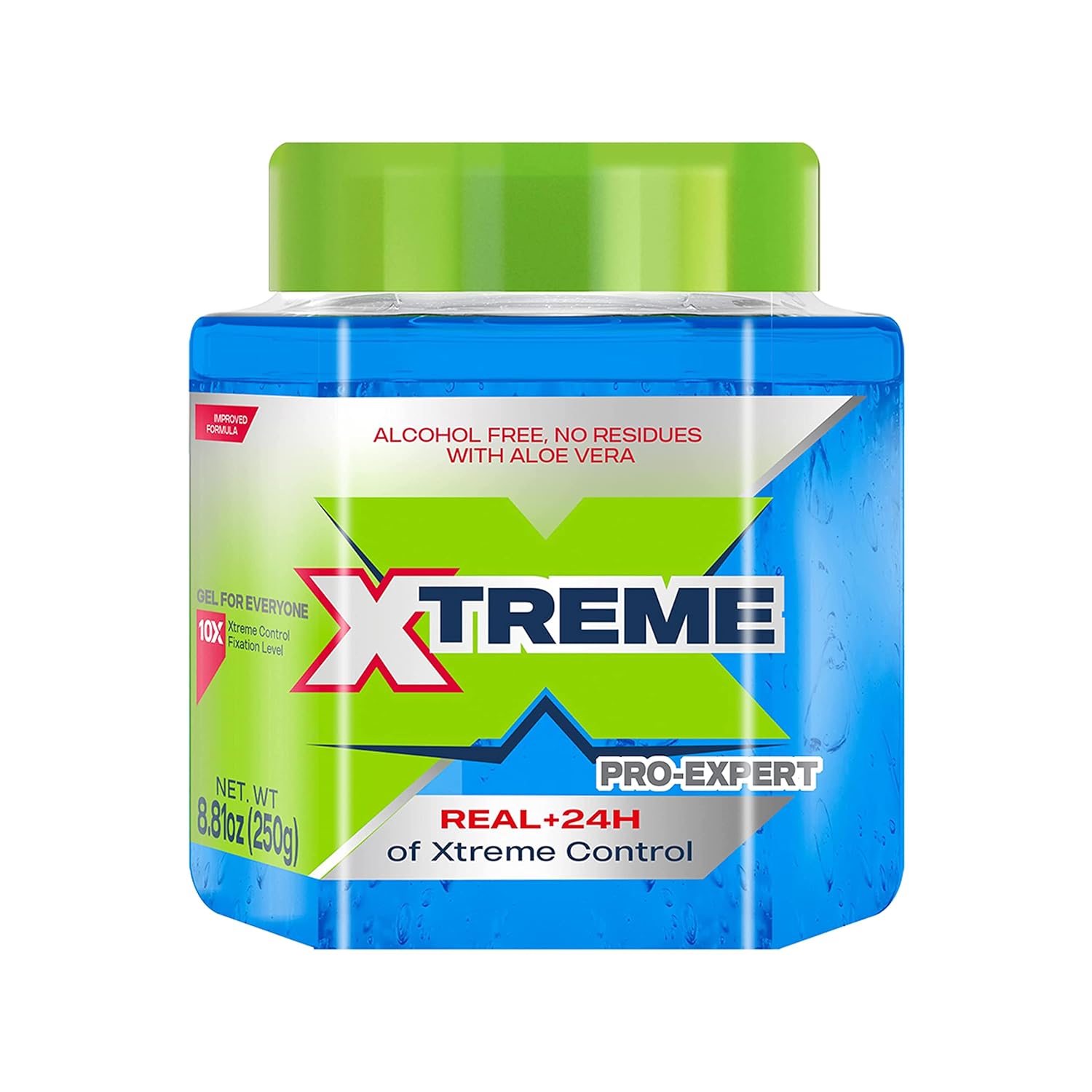 Xtreme Pro-Expert Blue Styling Hair Gel, 24-Hours Control With Aloe Vera, 8.81 oz Jar (Pack of 24)