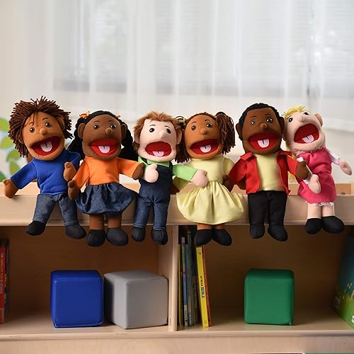 Miniatura 8 de Children's Factory - CF100-896 - Marionetas étnicas para niños de 15 pulgadas con bocas móviles, marionetas de mano para niños pequeños,