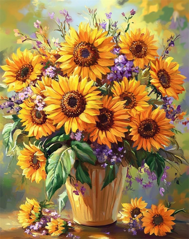 NAHUIGOOD Cross Stitch Kits for Adults, Stamped Cross Stitch Kits for Beginners, Needlepoint Cross-Stitch Patterns Embroidery Kits Arts and Crafts for Home Decor Sunflower11Ct40X50Cm