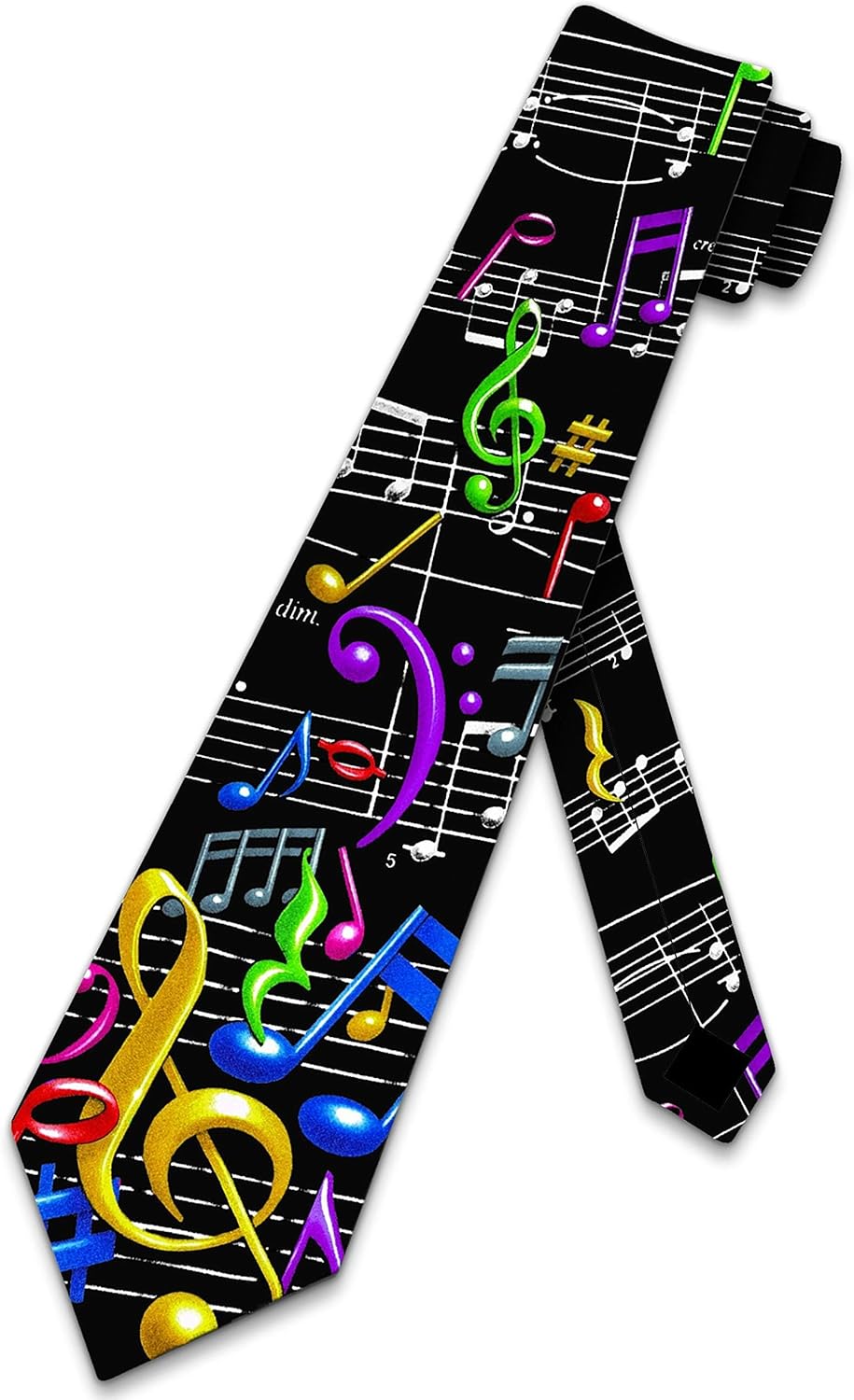 Three Rooker Musical Ties Mens Colorful Music Note Necktie Staff and Notes Tie