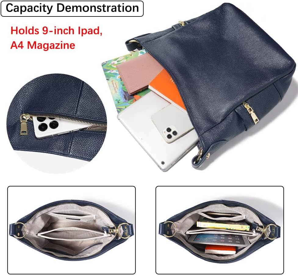 zency Fashion Tassels Women's Zipper Cowhide Genuine Leather Handbag Shoulder Bag Purse Satchel