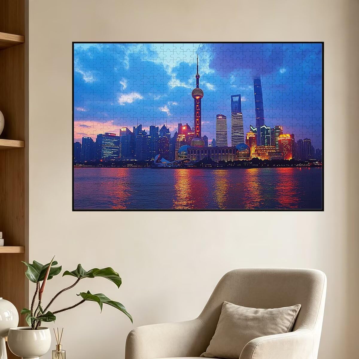 Puzzle 5000 sztuk, Puzzle Miasto, Drewniane Puzzle 156x105cm -1496