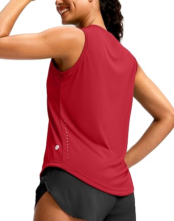 SANTINY Sleeveless Workout Tops for Women Breathable Lightweight Athletic Running Tank Tops Active Tennis Yoga Shirts