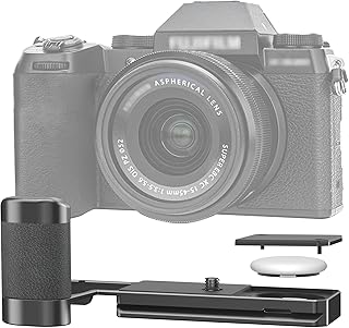 Metal Hand Grip L Bracket for Fujifilm X-S20 Camera,XS20 X-S20 Handgrip Holder with Built-in Quick Release Plate for AirTag & Arca Swiss Type Tripod Mount,w/Battery Memory Card Compartment Opening