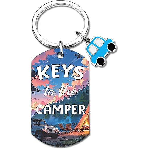 Camper Gifts Keys to The Camper Keychain Camping Accessories Rv for Women Men Vintage Motel Key Chain for Trailer