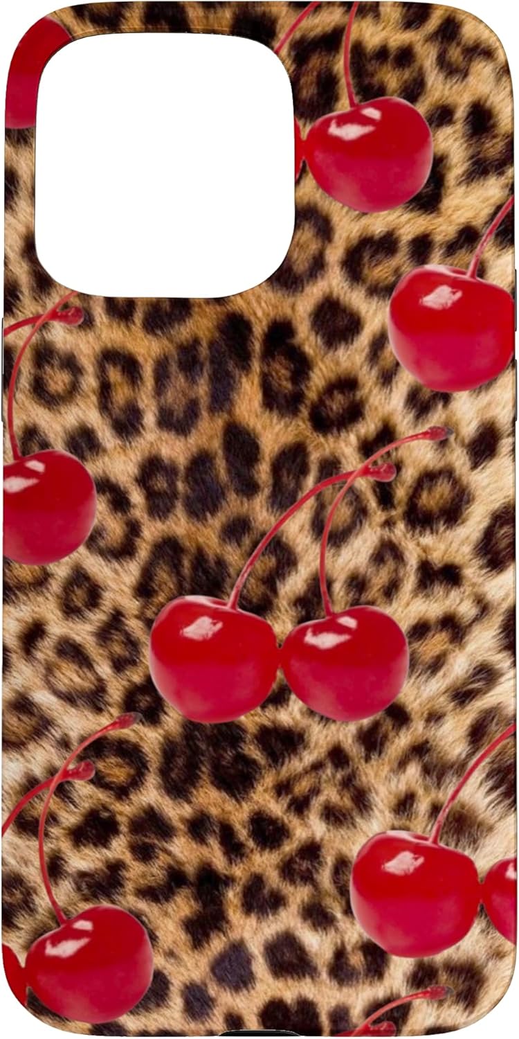 Cherry cheetah Case for iPhone 15 Pro Max